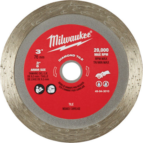 Lame pour coupe de carreaux, 3" x Arbre de 3/8", Losange, 20 000 Tr/min Les Distributions ICE