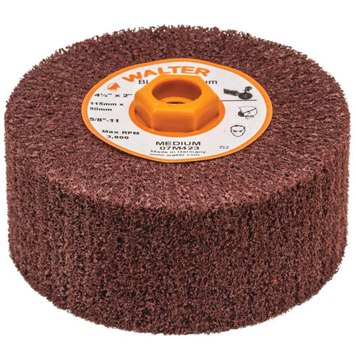 Tambour de conditionnement de surface Blendex, 4-1/2" dia. x 2" la, 5/8"-11 Arbre, Grain Moyen Les Distributions ICE