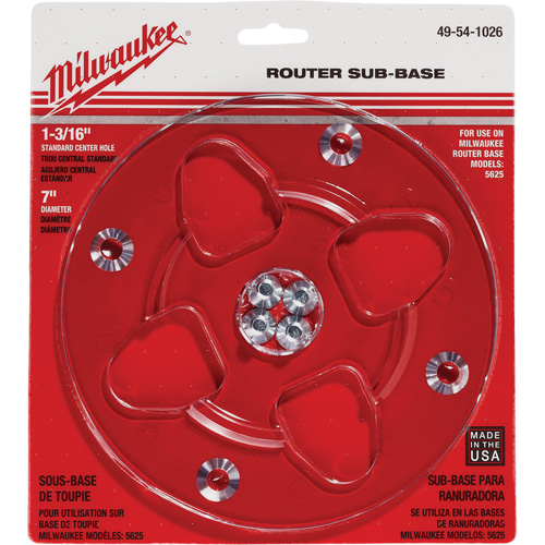 Embase transparente avec un diam&egrave;tre de 7" et un orifice central de 1-3/16" Les Distributions ICE
