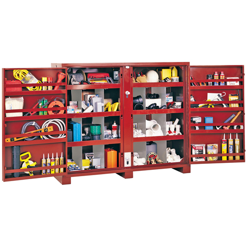 Armoire &agrave; tablettes Jobsite, Acier, 49 pi³, Rouge Les Distributions ICE