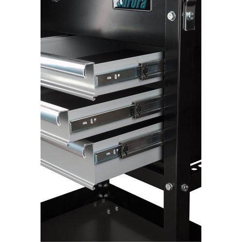 Utility Cart, 4 Drawers, 18" L x 33" W x 39" H, Black Les Distributions ICE