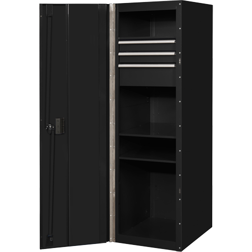 RX Series Side Cabinet, 3 Drawers, 19" W x 25" D x 61" H, Black Les Distributions ICE