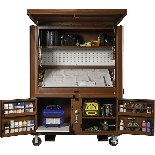 Field Office Jobsite Box, 33" W x 63" D x 80" H, Steel, Red Les Distributions ICE
