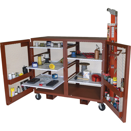 Armoire mobile en treillis, Acier, 49 pi³, Rouge Les Distributions ICE