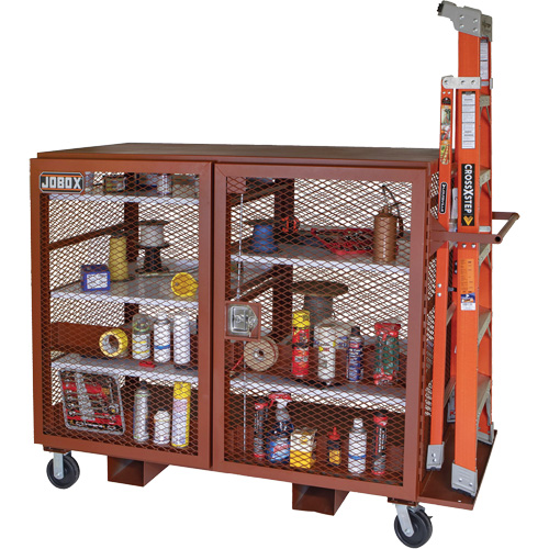 Armoire mobile en treillis, Acier, 49 pi³, Rouge Les Distributions ICE