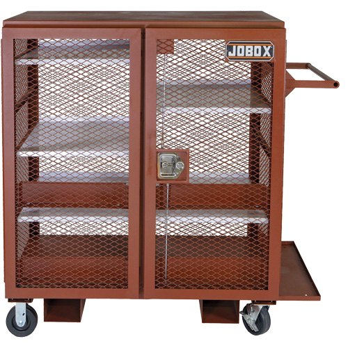 Mobile Mesh Cabinet, Steel, 37 Cubic Feet, Red Les Distributions ICE