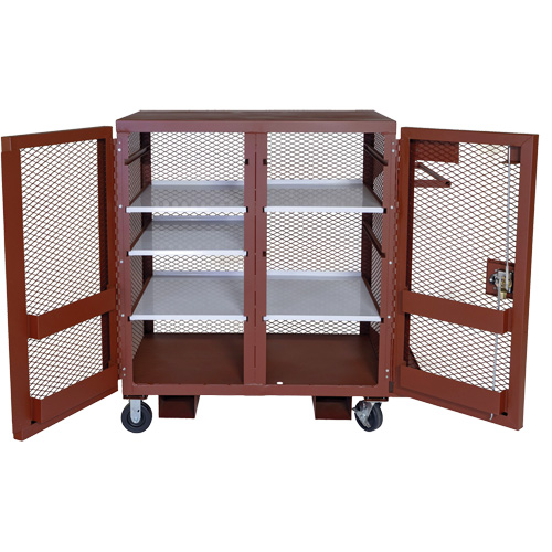 Mobile Mesh Cabinet, Steel, 37 Cubic Feet, Red Les Distributions ICE