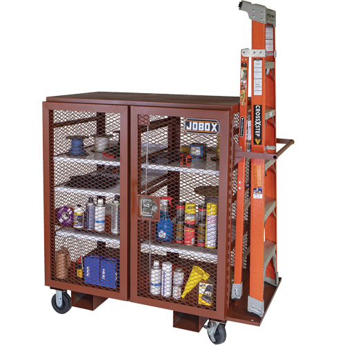 Mobile Mesh Cabinet, Steel, 37 Cubic Feet, Red Les Distributions ICE