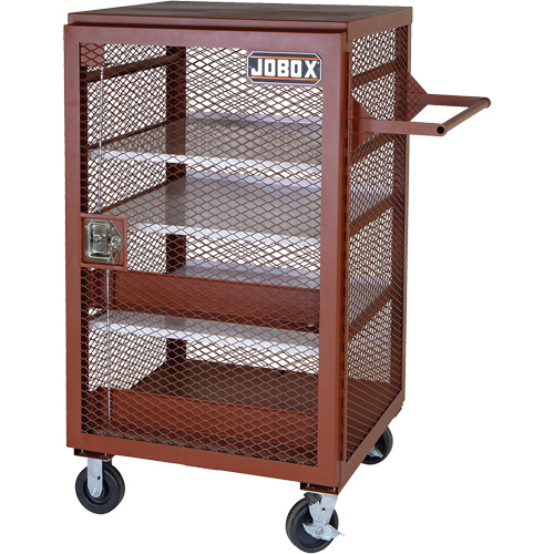 Mobile Mesh Cabinet, Steel, 22 Cubic Feet, Red Les Distributions ICE