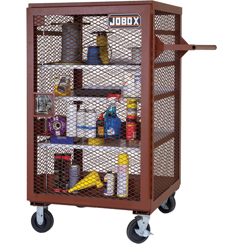 Mobile Mesh Cabinet, Steel, 22 Cubic Feet, Red Les Distributions ICE