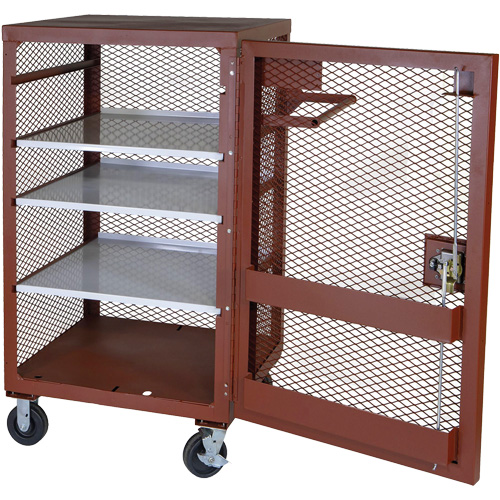 Mobile Mesh Cabinet, Steel, 22 Cubic Feet, Red Les Distributions ICE