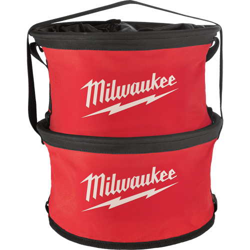 Sac range-tout style parachute, 11-4/5" lo x 11-4/5" la x 11" h, Nylon, Noir/Rouge Les Distributions ICE