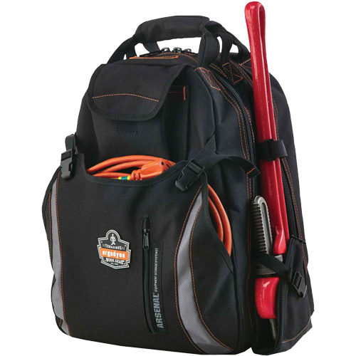 Arsenal&reg; 5843 Tool Backpack, 13-1/2" L x 8-1/2" W, Black, Polyester Les Distributions ICE
