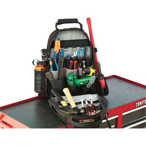 Arsenal&reg; 5843 Tool Backpack, 13-1/2" L x 8-1/2" W, Black, Polyester Les Distributions ICE