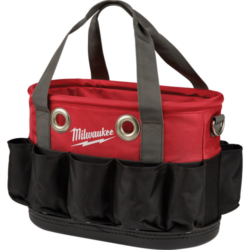 Utility Oval Bag, Ballistic Nylon, 24 Pockets, Black/Red Les Distributions ICE