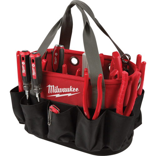 Utility Oval Bag, Ballistic Nylon, 24 Pockets, Black/Red Les Distributions ICE
