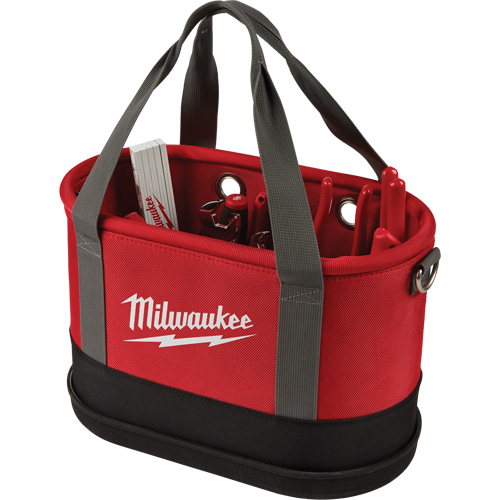 Aerial Utility Oval Bag, Ballistic Nylon, 14 Pockets, Black/Red Les Distributions ICE