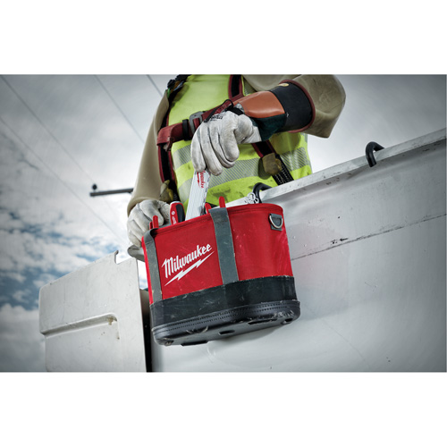 Aerial Utility Oval Bag, Ballistic Nylon, 14 Pockets, Black/Red Les Distributions ICE