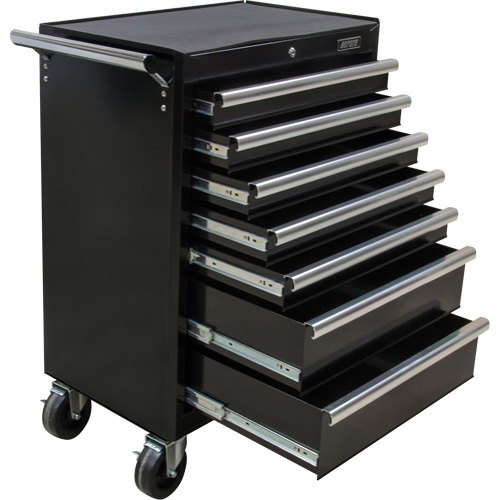 Chariot &agrave; outils industriel, 7 tiroirs, 27" la x 18-3/4" p x 39" h, Noir Les Distributions ICE