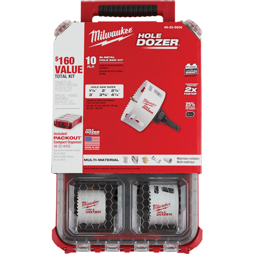 Packout Hole Dozer Hole Saw Kit, 10 Pieces Les Distributions ICE