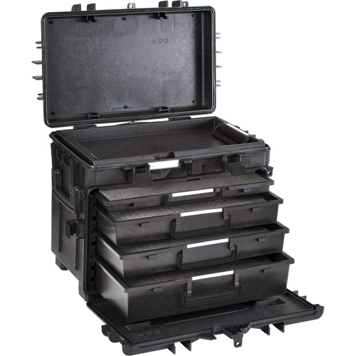 Coffre &agrave; outils mobile avec tiroirs, 4 tiroirs, 22-4/5" la x 15" p x 18" h, Noir Les Distributions ICE