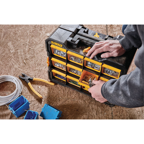 Organisateur Flip-Bin, 3-7/8" la x 17-3/4" p x 13-7/8" h, Noir/Jaune Les Distributions ICE
