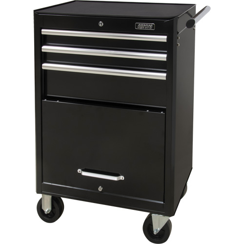 Industrial Tool Cart, 3 Drawers, 29-4/5" W x 21-1/5" D x 38-4/5" H, Black Les Distributions ICE