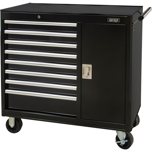 Industrial Tool Cart, 8 Drawers, 44-3/10" W x 21-1/10" D x 36-7/10" H, Black Les Distributions ICE