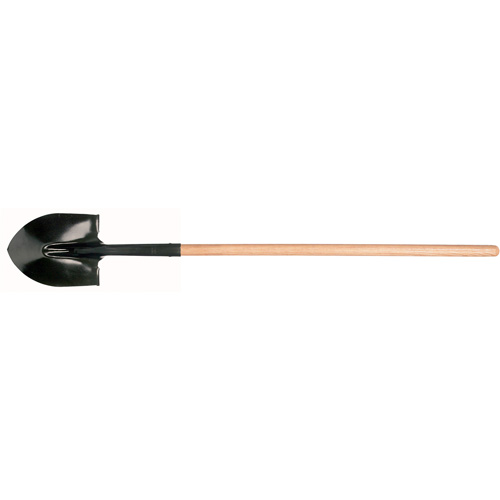Round Point Shovel, Tempered Steel Blade, Hardwood, Straight Handle Les Distributions ICE