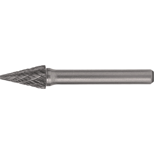 CLEVELAND Solid Carbide Burrs - Pointed Cone Shape, SM-4, 3/8" Dia., 1/4" Shank, 5/8" Depth of Cut Les Distributions ICE