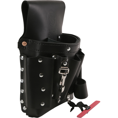 Extra-Capacity Tool Pouches, Multiple Tool Holder, Leather, 8 Pockets Les Distributions ICE
