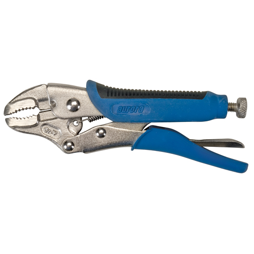 Locking Pliers with Wire Cutter, 5" Length, Curved Jaw Les Distributions ICE