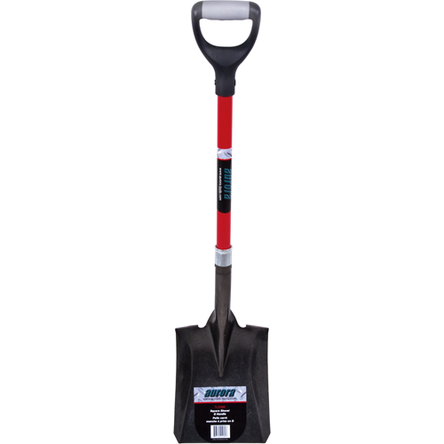 Pelle carr&eacute;e robuste, Fibre de verre, Lame Acier au carbone, Manche en Prise en D, Longueur 29-1/2" Les Distributions ICE