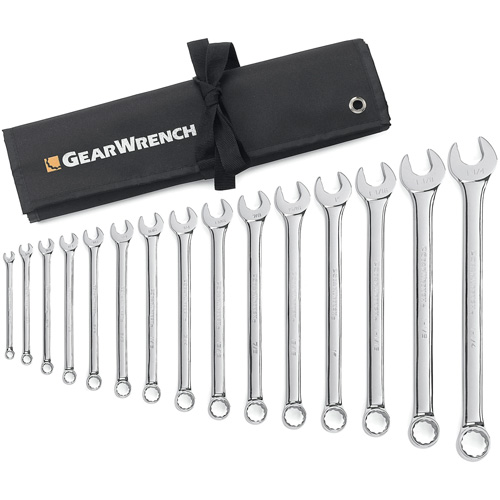 Jeu de cl&eacute;s longues &agrave; coupe &agrave; 12 pans avec pochette &agrave; outils roulable, Combinaison, 15 morceaux, Imp&eacute;rial Les Distributions ICE