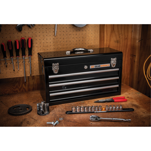 Boîte &agrave; outils portative, 20" la, 3 tiroirs, Noir Les Distributions ICE