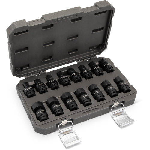 Jeu de 15 douilles m&eacute;triques flexibles universelles &agrave; chocs 3/8" &agrave; 6 pans Les Distributions ICE