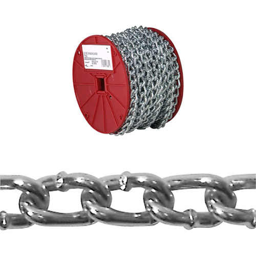 Twist Link Machine Chain, Low Carbon Steel, #2 x 125' (38.1 m) L, 310 lbs. (0.155 tons) Load Capacity Les Distributions ICE