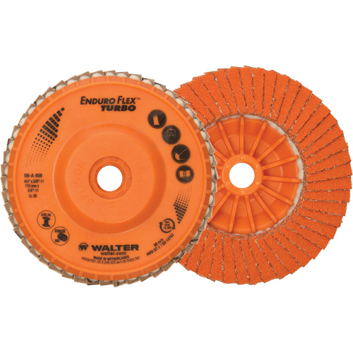 Disque &agrave; lamelles Enduro-Flex Turbo, 4-1/2" x 5/8"-11, Type 27S, Grain 80, C&eacute;ramique Les Distributions ICE