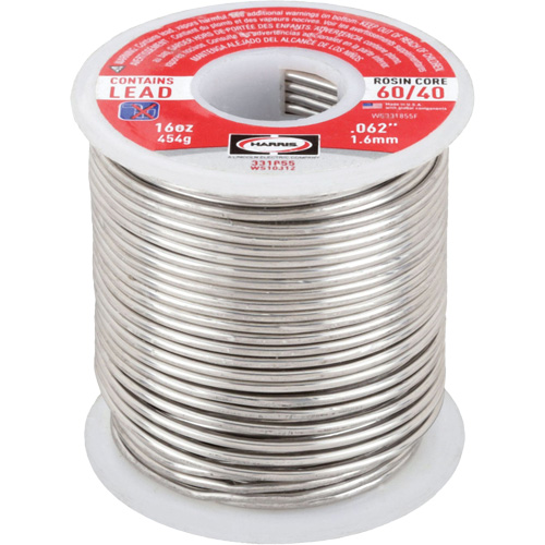 Brasure au plomb 60/40 &agrave; noyau de colophane, &agrave; base de plomb, 60 % d'&eacute;tain, 40 % de plomb, &acirc;me Colophane, dia. 1/16" Les Distributions ICE