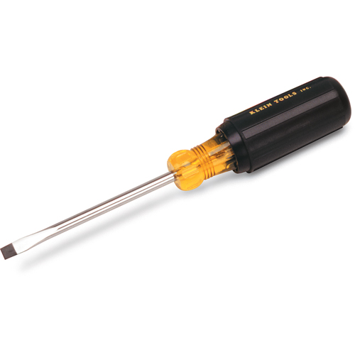 Slot Cabinet Tip Screwdriver, 1/4" Tip, Round, 12-11/32" L, Cushion Grip Handle Les Distributions ICE