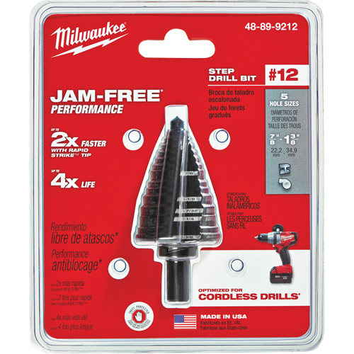 Foret &eacute;tag&eacute; no 12, 7/8" - 1-3/8", Acier rapide Les Distributions ICE