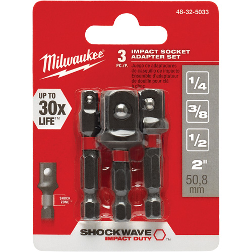 Shockwave Impact Driver Socket Adapter Set, 1/4" Drive Size, Ball, 1-7/8" L Les Distributions ICE