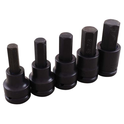 Jeu de douilles pour cl&eacute; &agrave; chocs, Hexagonale, Prise 3/4", 5 mrcx Les Distributions ICE