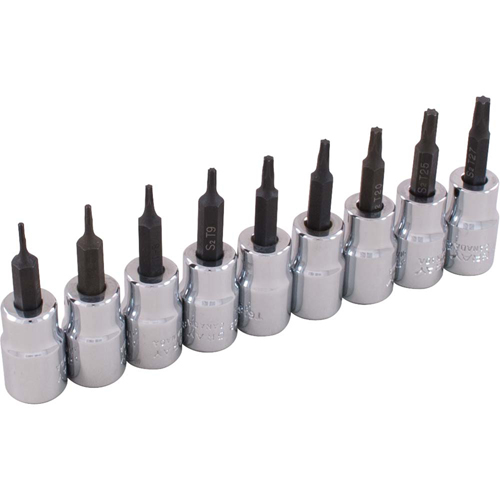 Jeu de douilles, Torx, Prise 3/8", 9 mrcx Les Distributions ICE