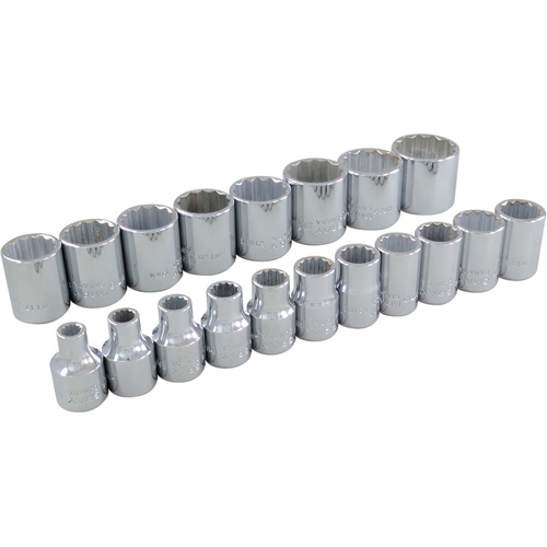Socket Set, 19 Pcs, 3/8" Drive Size Les Distributions ICE