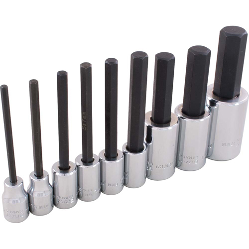 Hex Head Socket Set, Hex, 1/2"/3/8" Drive, 9 Pcs Les Distributions ICE