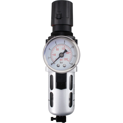 Filtre/r&eacute;gulateur d'air modulaire (manom&egrave;tre compris), 1/4" NPT, 145 PSI, Capacit&eacute; de 0,3 oz liq. Les Distributions ICE