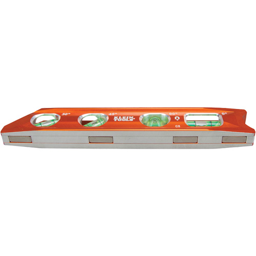 Niveau &agrave; billette Torpedo, 8" lo, Aluminium, 4 fioles, Magn&eacute;tique Les Distributions ICE