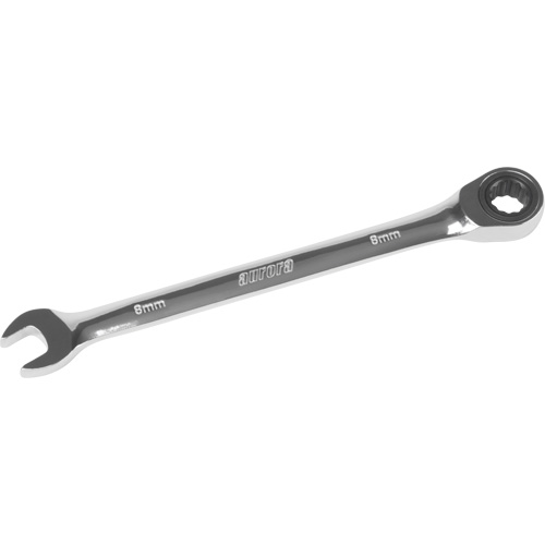 Metric Ratcheting Combination Wrench, 12 Point, 8 mm, Chrome Finish Les Distributions ICE