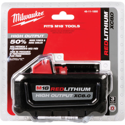Bloc-pile M18 Redlithium High Output XC8.0, Lithium-ion, 18 V, 8,0 Ah Les Distributions ICE